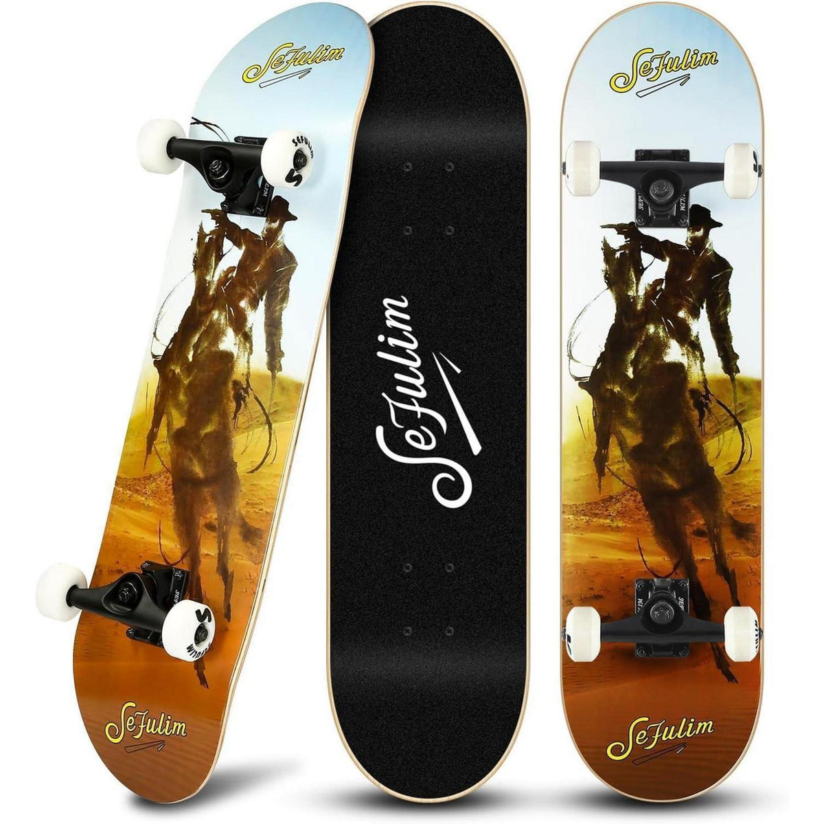 Skateboard 78,9 cm Doppel-Kick Deck für Anfänger & Fortgeschrittene