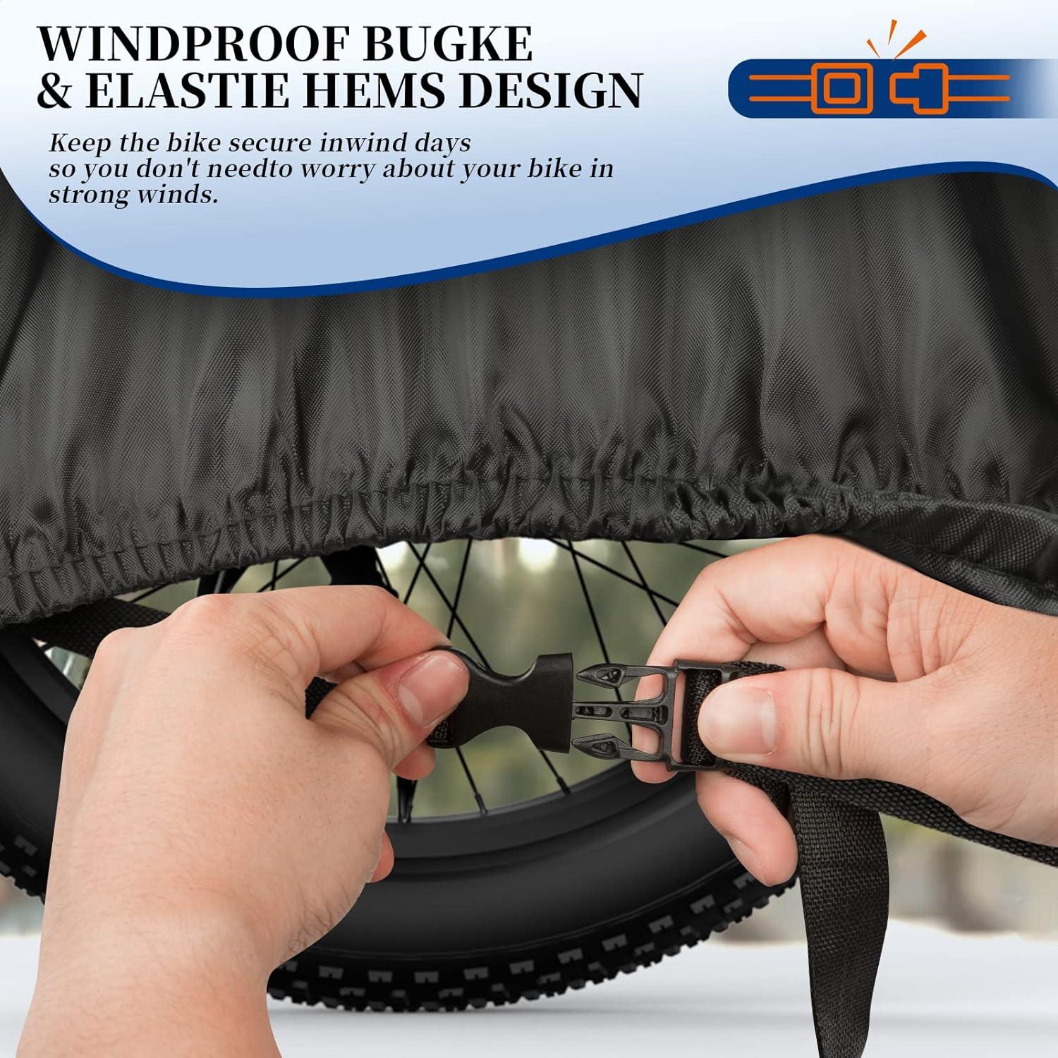 Fahrradabdeckung Wasserdicht 210D Oxford Schwarz 208x112x110CM - 3 Fahrrad