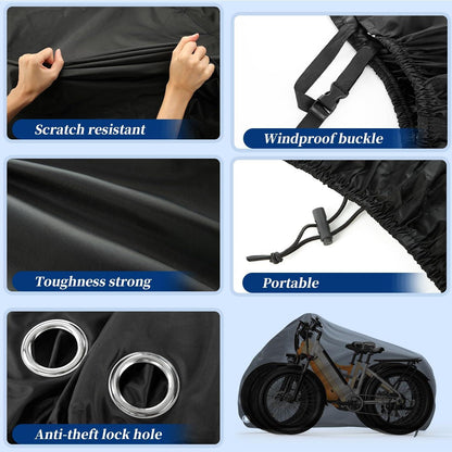 Fahrradabdeckung 210D Oxford Wasserdicht 208x112x110CM Schwarz-3