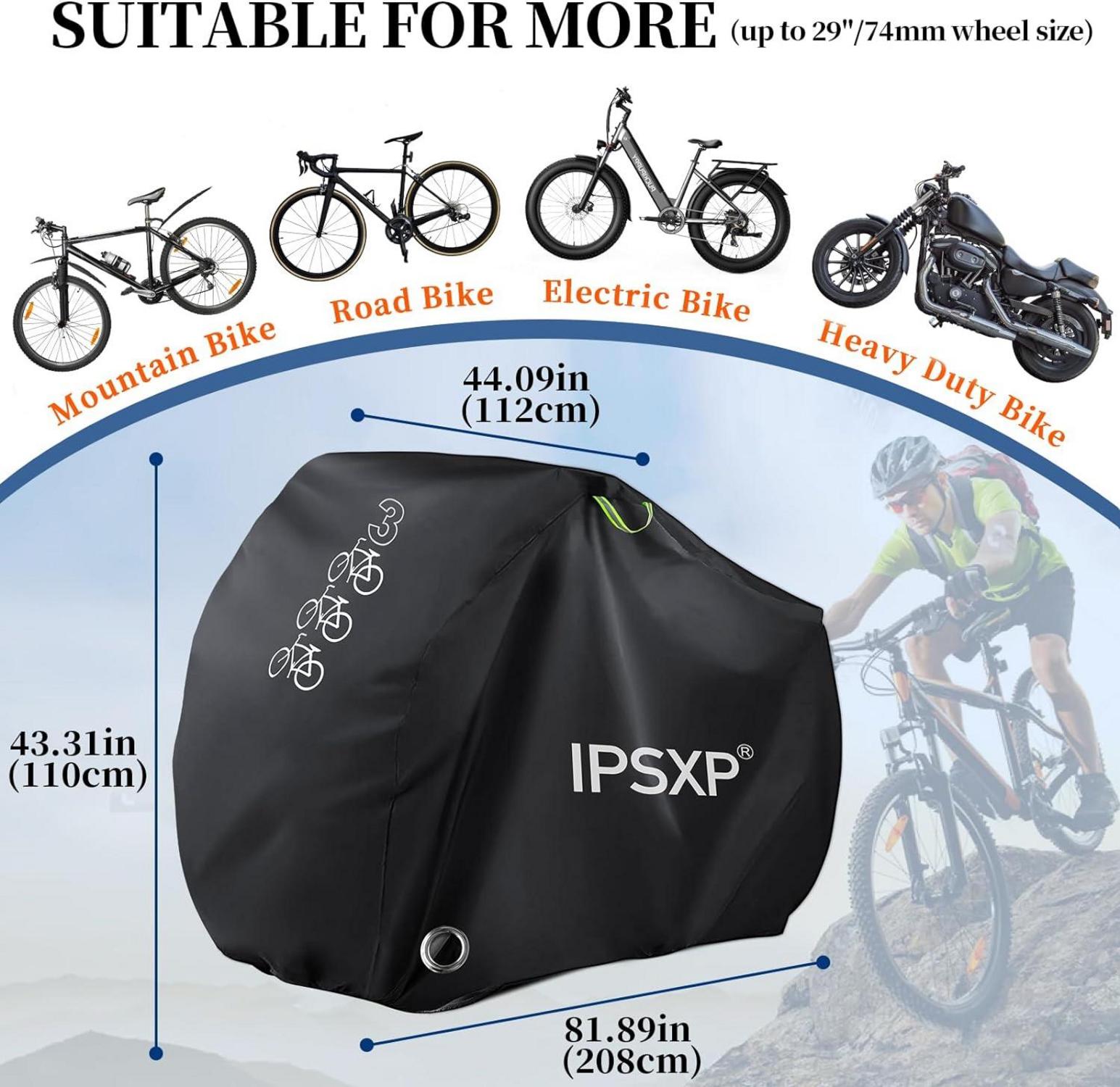 Fahrradabdeckung Wasserdicht 210D Oxford Schwarz 208x112x110CM 3