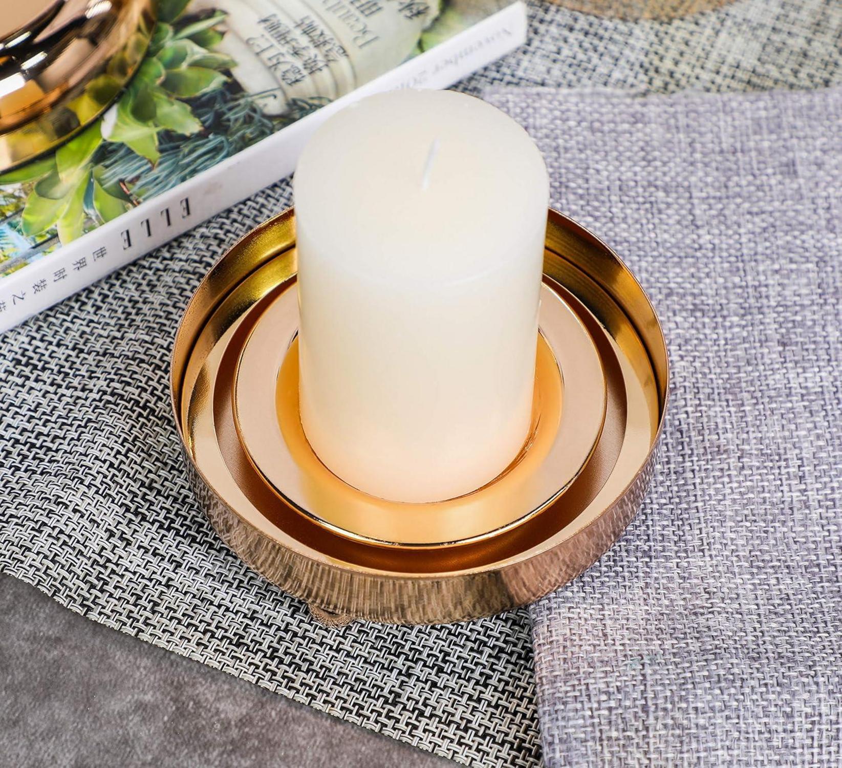 Hurrikan Goldener Stumpenkerzenhalter aus Glas - Deluxe Design