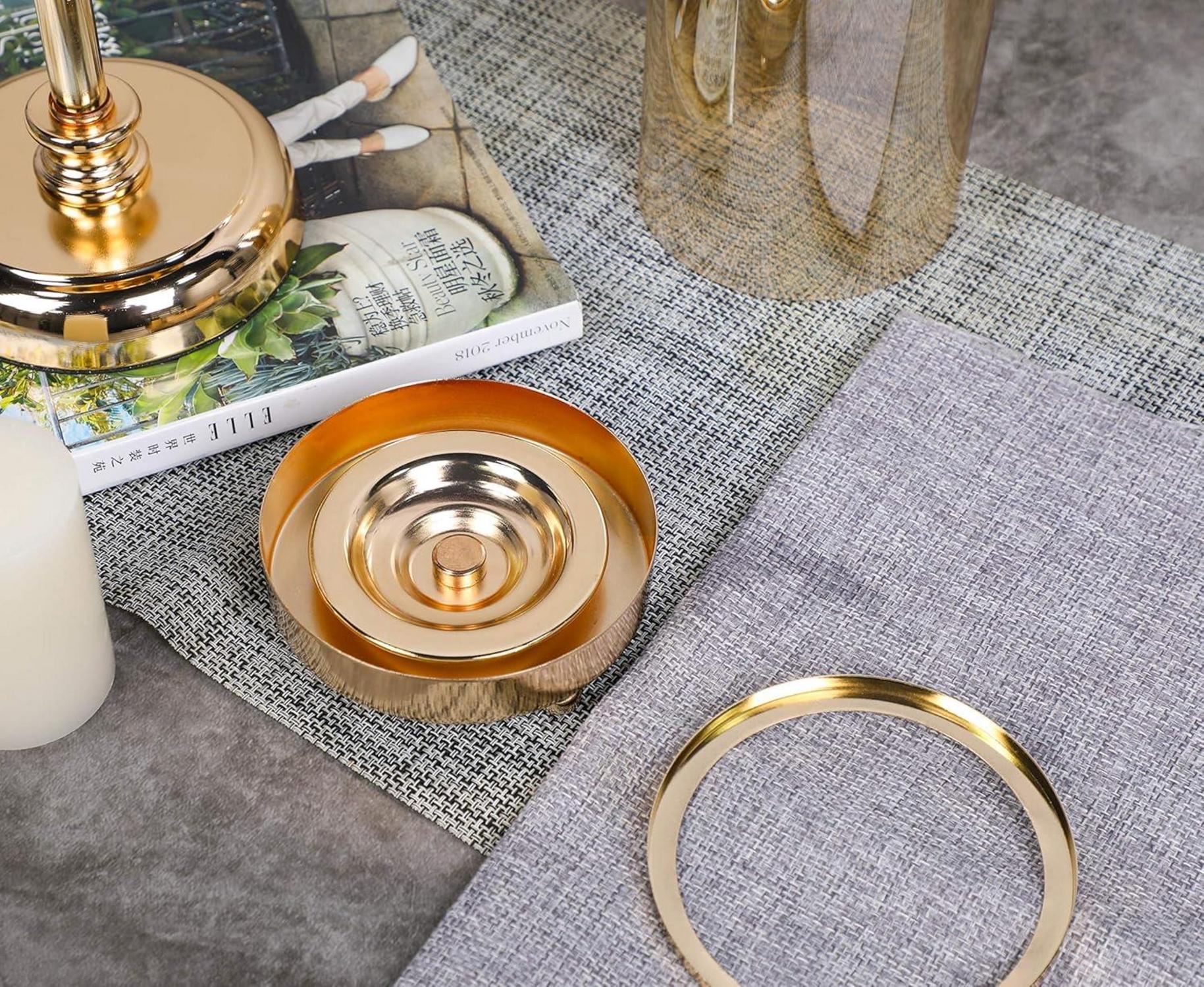 Goldener Hurrikan Kerzenhalter Premium Glasstumpenkerzenhalter