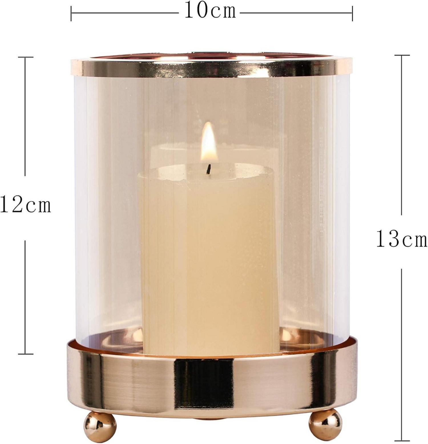 Hurrikan Kerzenhalter Gold Stumpenkerzen Premium Design