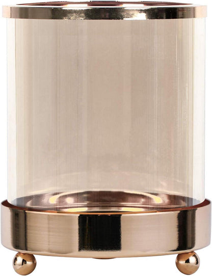 Goldener Hurrikan Kerzenhalter Premium Glasstumpenkerzenhalter