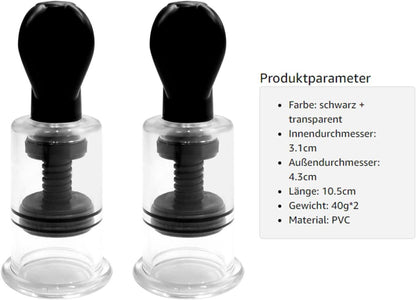 Nippelklemme Schwarz Nippelsauger Verstellbare Brust Klemmen Glocken BDSM paare