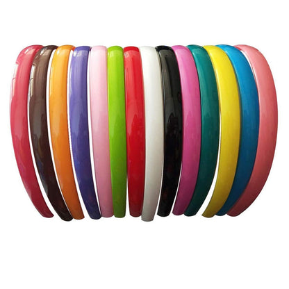 Bunte Kunststoff Stirnbänder mit Zähnen 15mm 13er Set