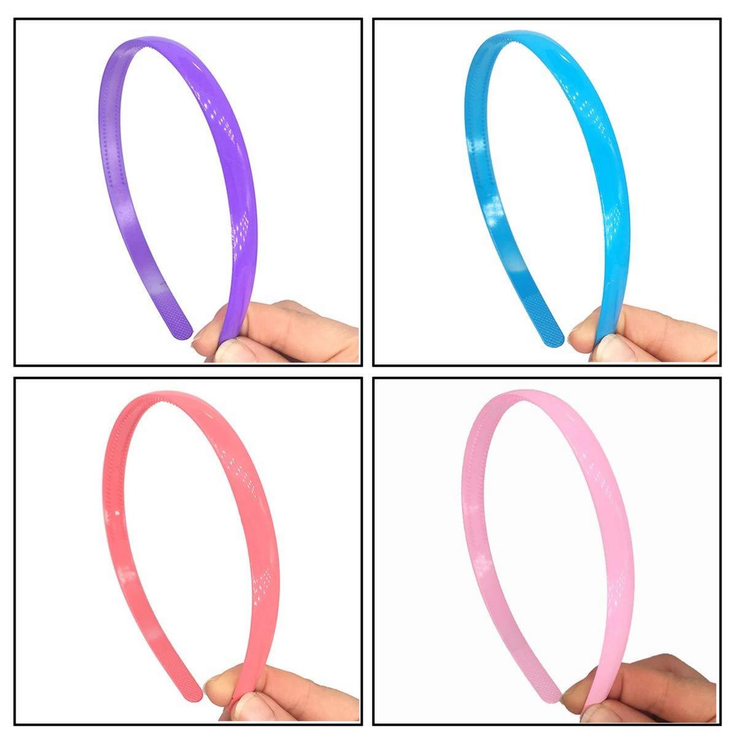 Bunte Kunststoff Stirnbänder mit Zähnen 15mm 13er Set