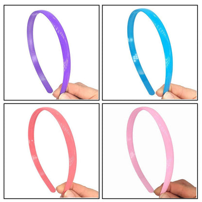 Bunte Kunststoff Stirnbänder mit Zähnen 15mm 13er Set