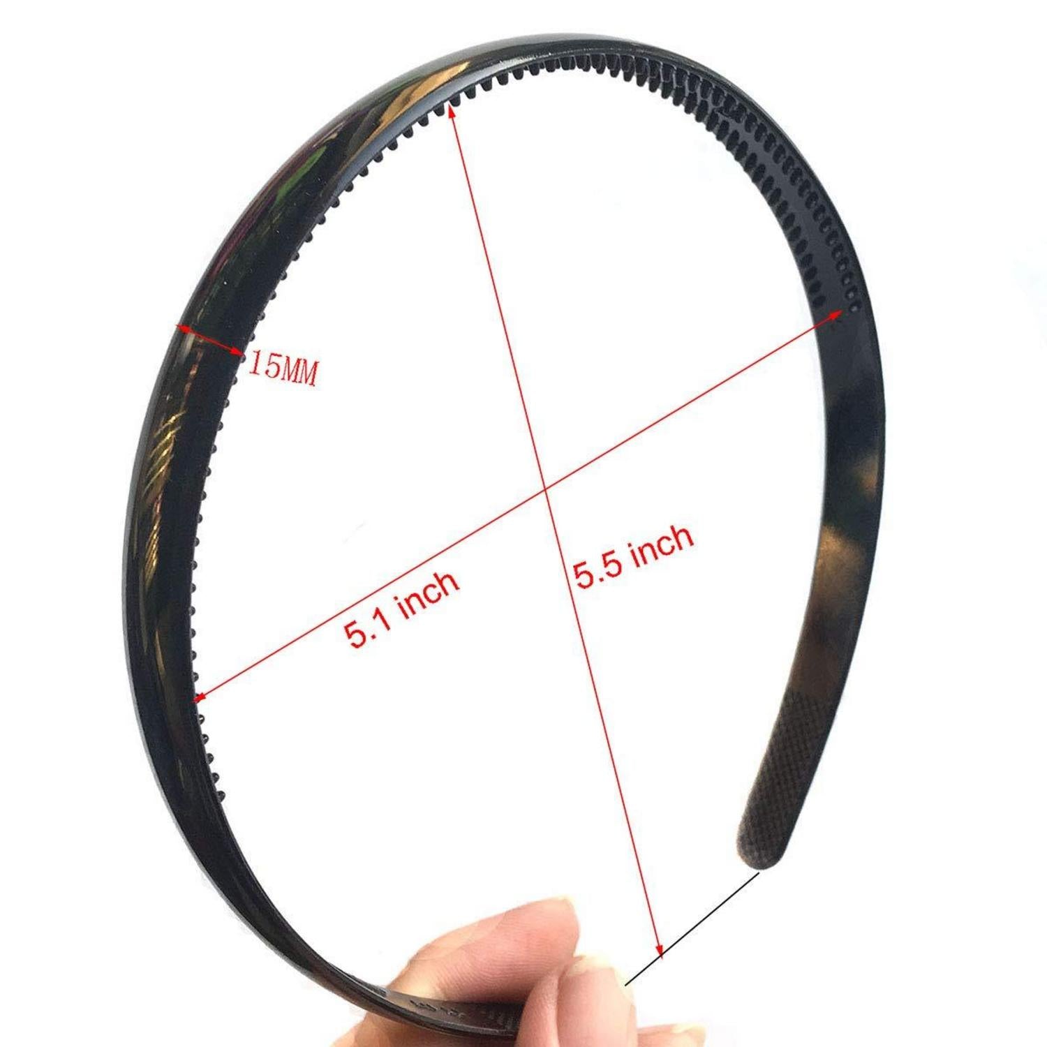 13x Bunte Kunststoff Stirnbänder mit Zähnen 15mm für Mädchen & Frauen