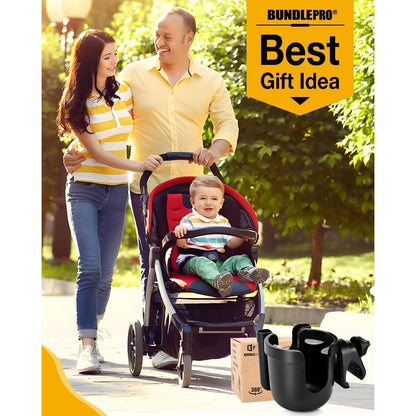 Universeller Kinderwagen-Getränkehalter mit Handyhülle und