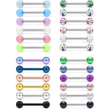 Zungenpiercing Set 24 Stück 14G Chirurgenstahl mit Kugeln