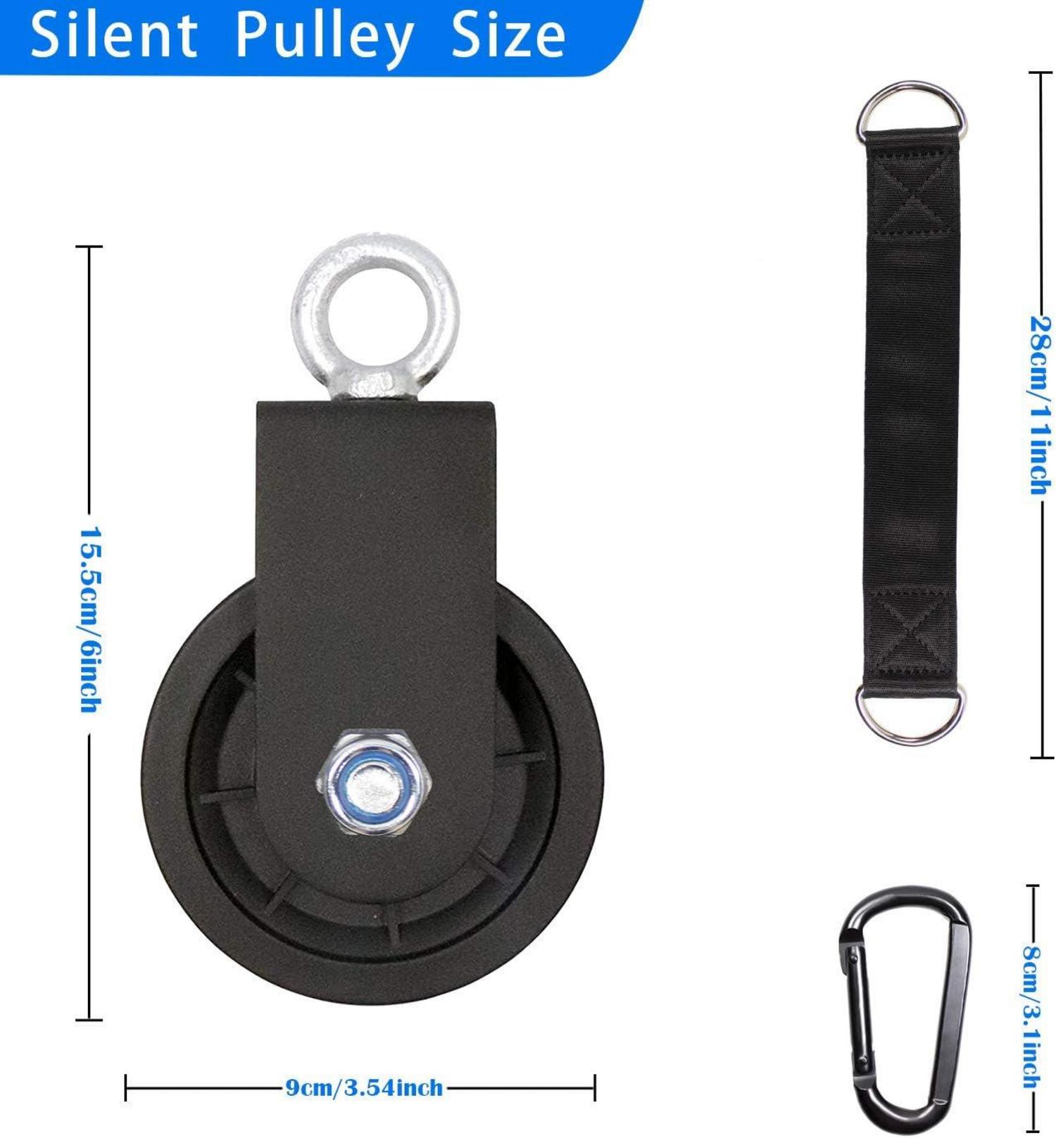 Umlenkrolle Stahlseil mit Schaukelgurt und Karabinerhaken Set