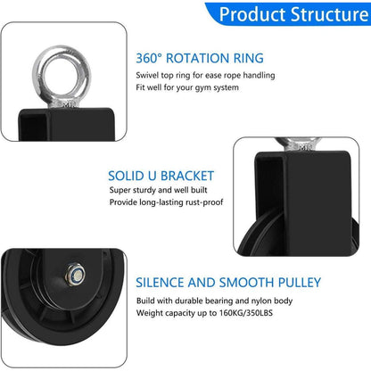 LFJ Umlenkrolle Stahlseil mit Schaukelgurt und