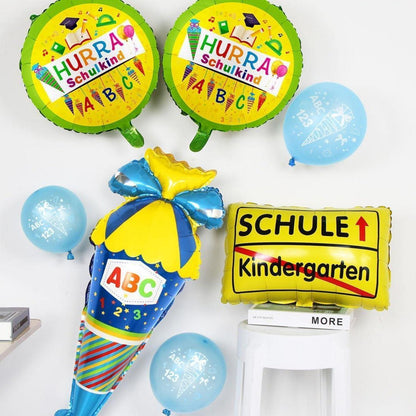 Einschulung Deko Set für Jungen Blau Schulkind Schulanfang