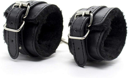 Leder Handschellen Kunstleder Plüschfutter BDSM Bondage Erotik