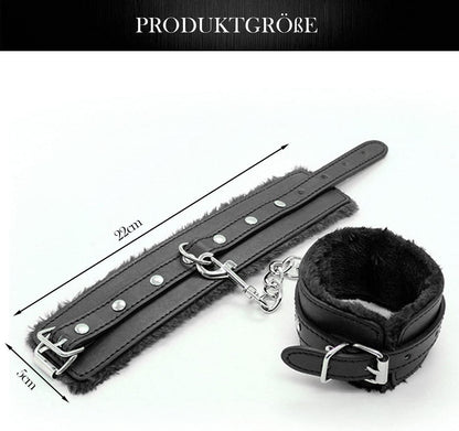 Leder SM Handschellen Plüschfutter BDSM Bondage Sexspielzeug