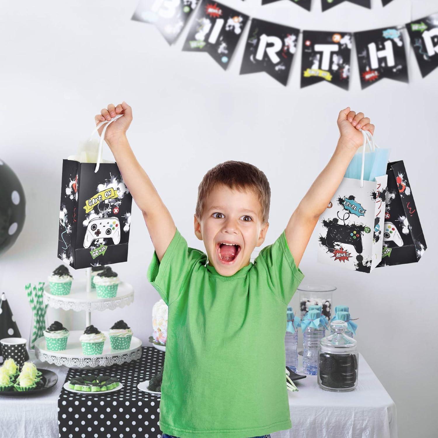 Aquarell Videospiel Partytüten 16er Set Jungen Kinder Geburtstag Gunst Taschen