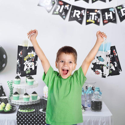Aquarell Videospiel Partytüten 16er Set Jungen Kinder Geburtstag Gunst Taschen