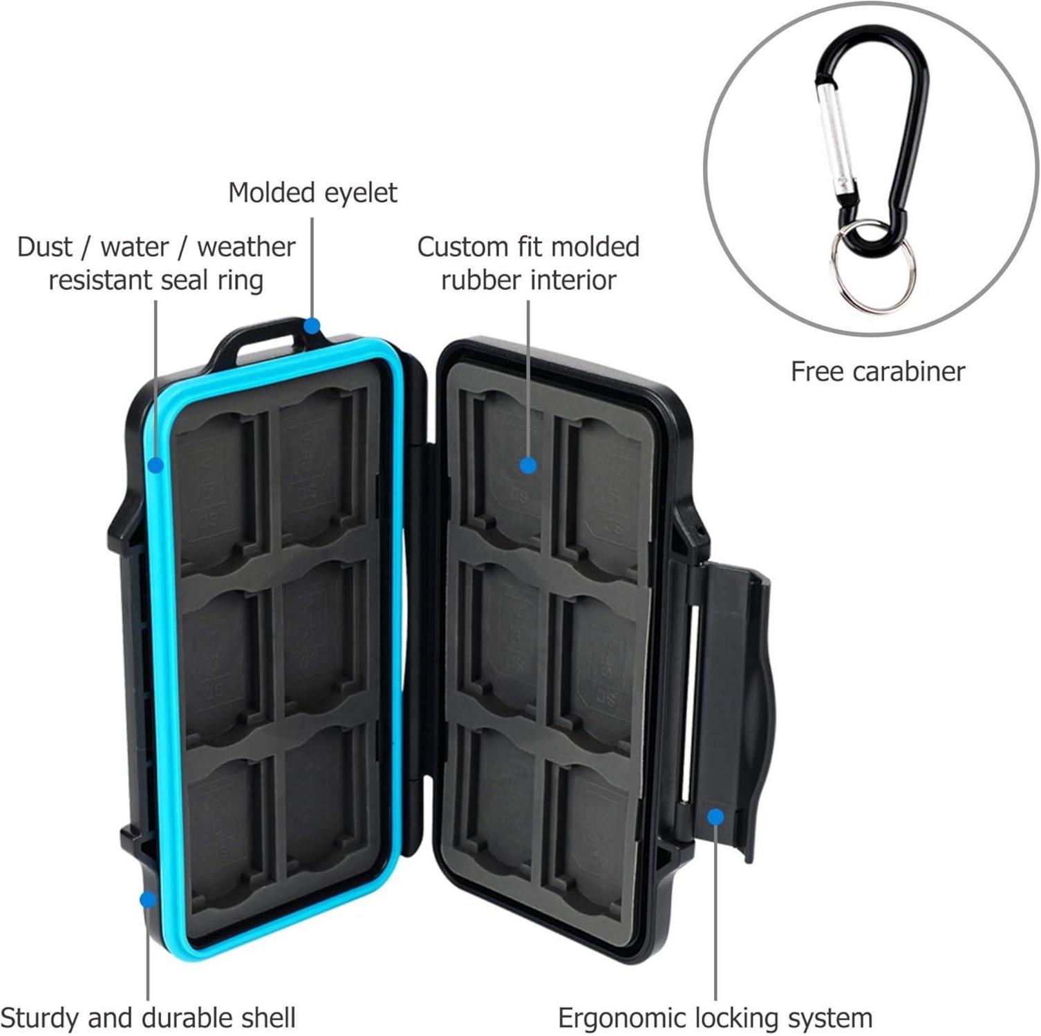 Speicherkarten-Etui für 24 SD CFexpress A-Karten wasserabweisend