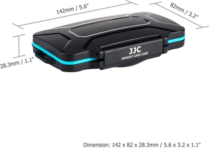 JJC-Speicherkartengehäuse für 12 SD + 12 CFExpress Typ A, wasserabweisend mit Karabinerhaken