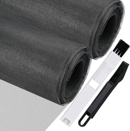 Fenster Fliegengitter 200x200cm Meterware Grau mit Reinigungsbürste