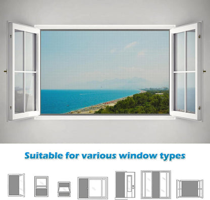 Fenster Fliegengitter 200x200cm Meterware Grau mit Reinigungsbürste