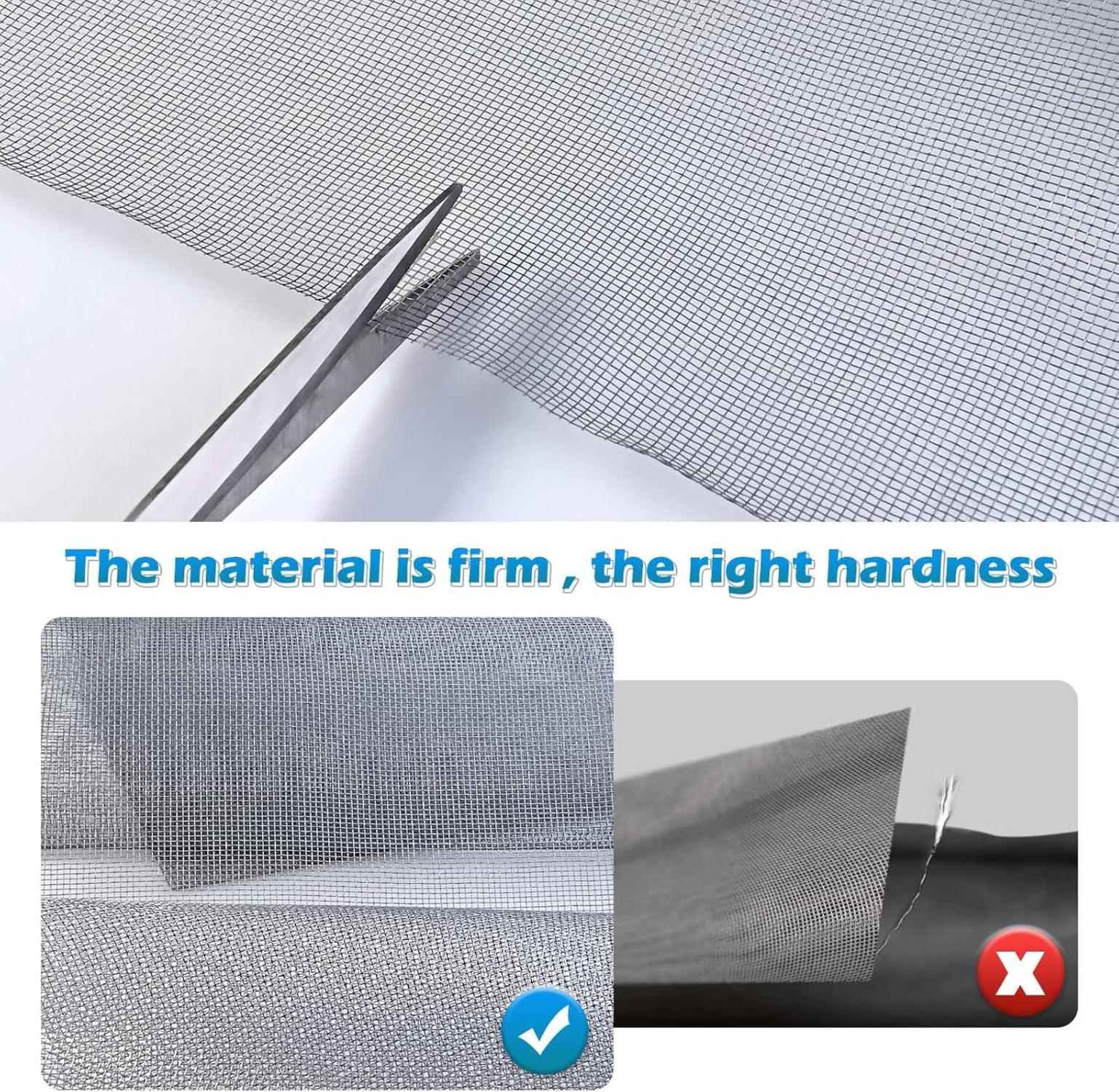 Fenster Fliegengitter 200 x 200 cm Grau mit Reinigungsbürste