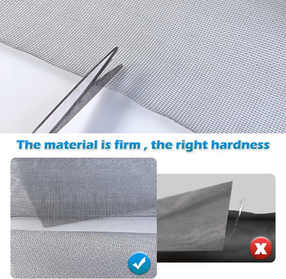 Fenster Fliegengitter 200 x 200 cm Grau mit Reinigungsbürste