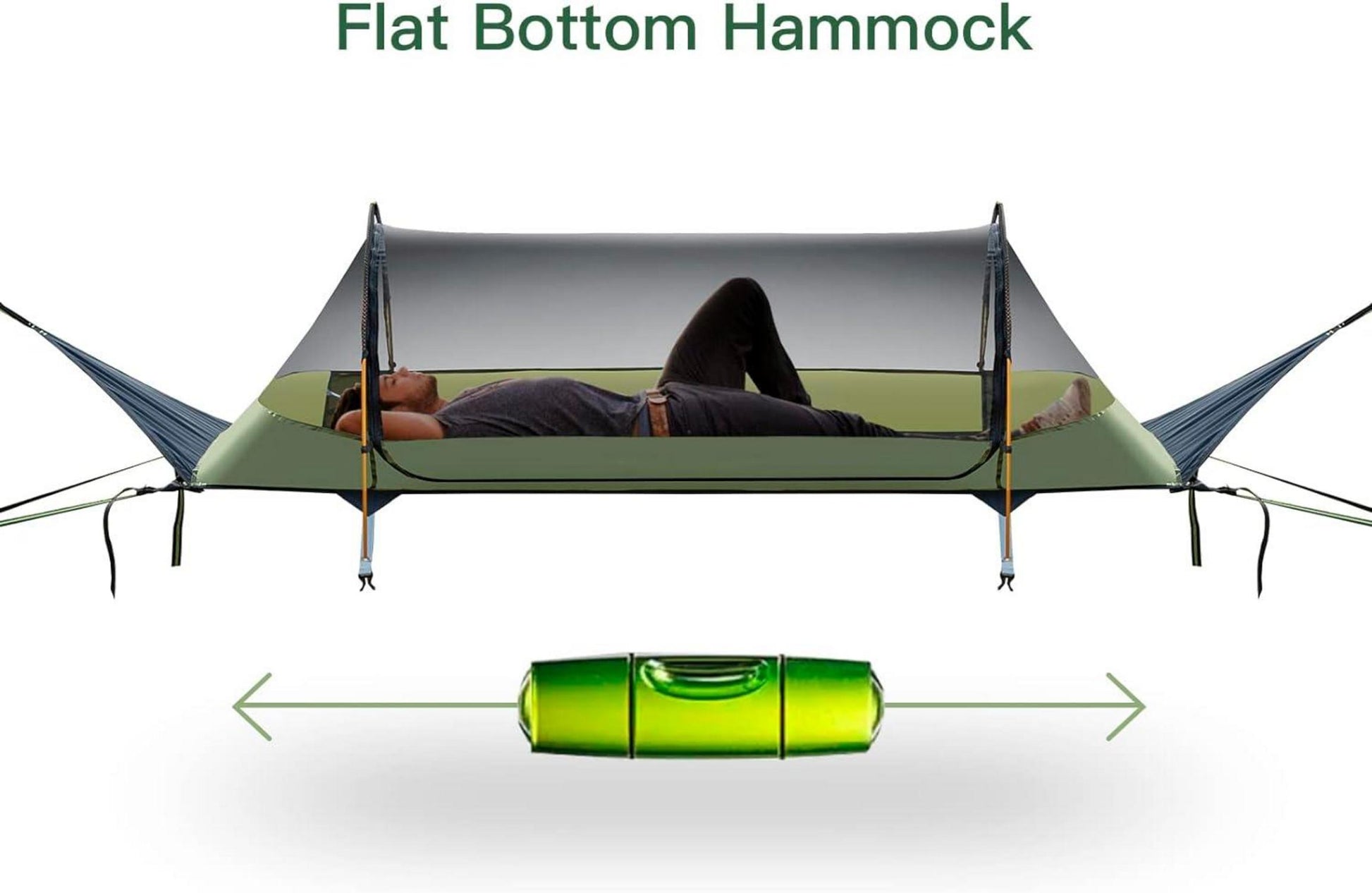 Hängemattenzelt für 1 Person mit Flachem Boden und Moskitonetz, wasserdicht, Wandern Camping