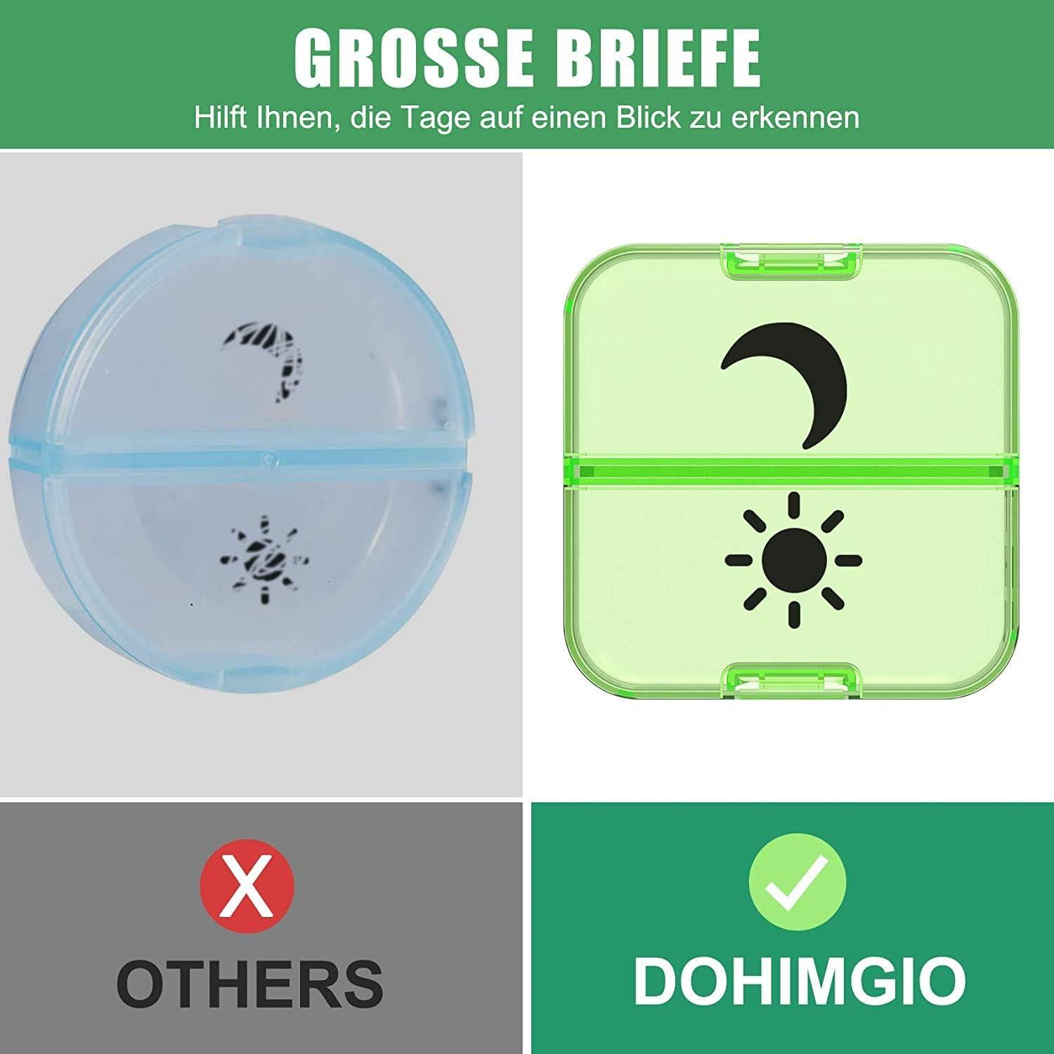 Tablettenbox 7 Tage 2 Fächer XL Medikamentenbox 14 Fächer