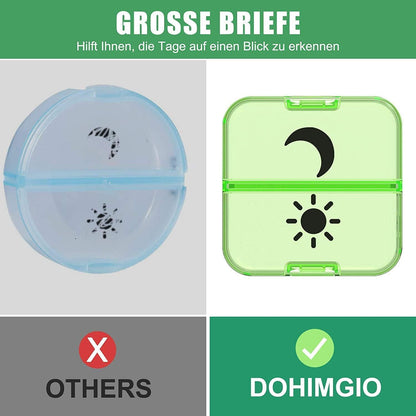 Tablettenbox 7 Tage 2 Fächer XL Medikamentenbox 14 Fächer