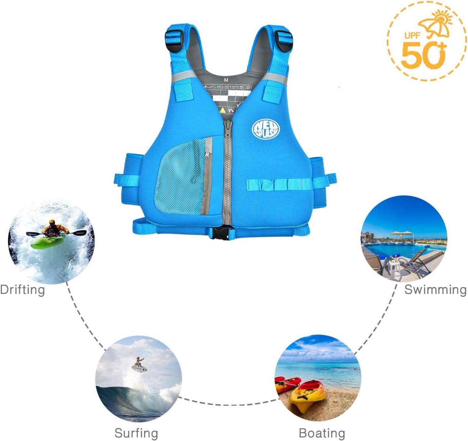 Schwimmweste Erwachsene Orange S 30-50KGS Aufbewahrungstasche 2MM Neopren