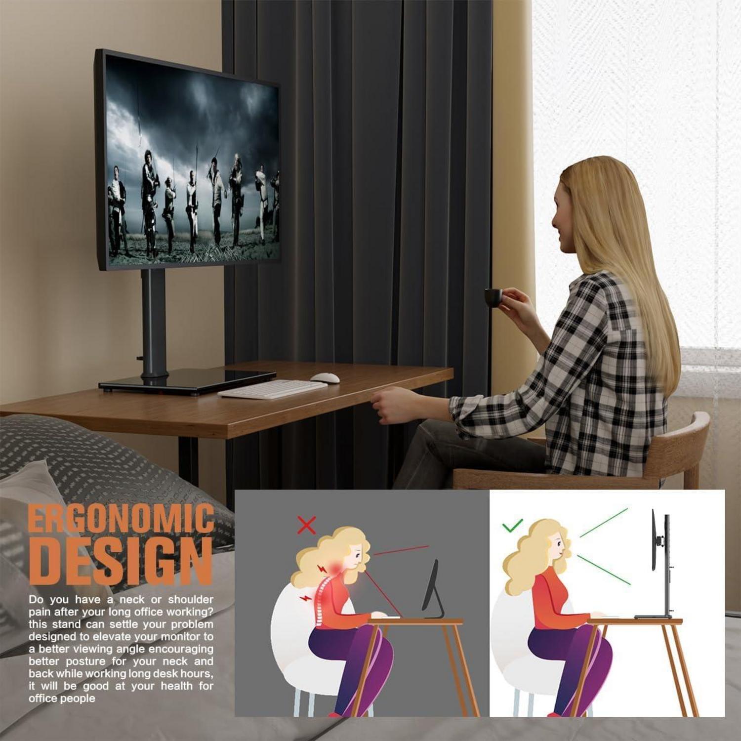 Monitor Ständer schwenkbar neigbar höhenverstellbar 27-43 Zoll schwarz