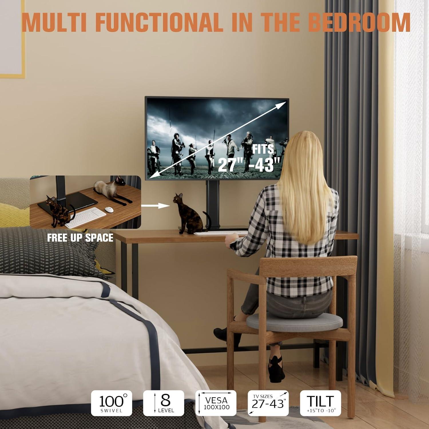 Monitorständer 27-43 Zoll schwenkbar neigbar höhenverstellbar in Schwarz
