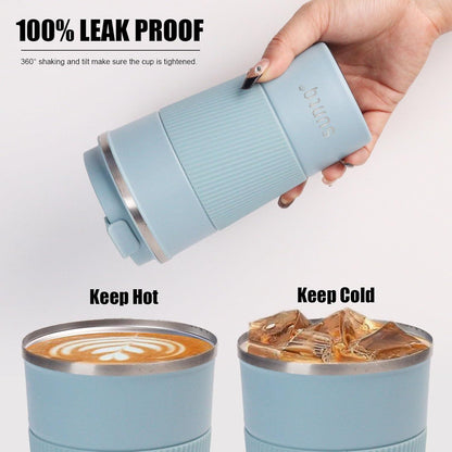 SUNTQ Kaffeebecher to go Thermo aus Edelstahl 380ml - Himmel Blau