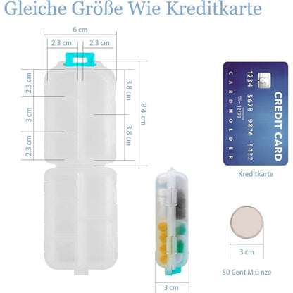 Tablettenbox 7 Tage Medikamentenbox 10 Fächer Handlich