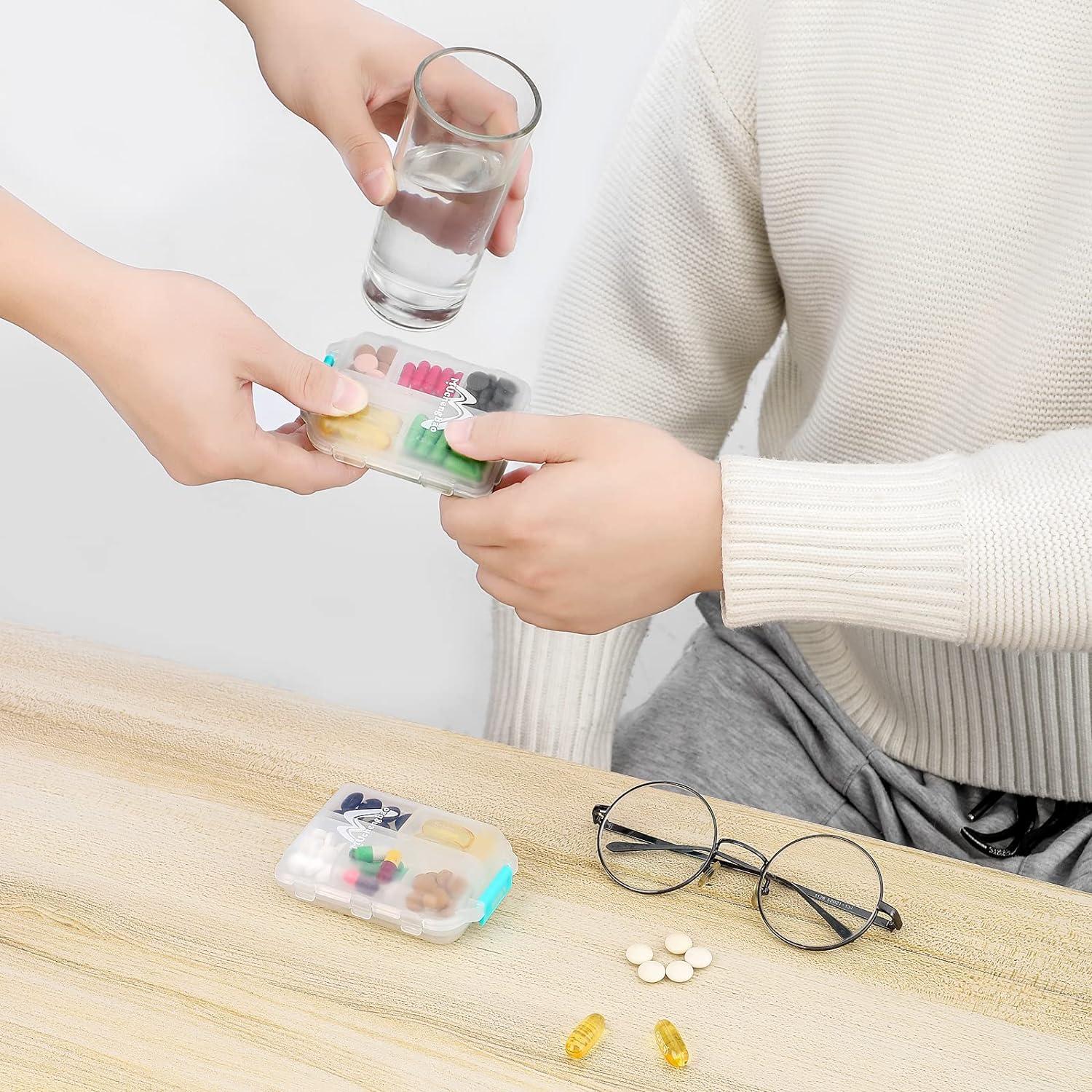 Tablettenbox 7 Tage Medikamentenbox 10 Fächer Leicht Zu Öffnen