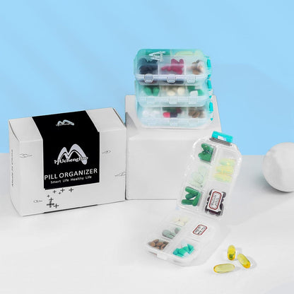 Tablettenbox 7 Tage Pillendose 10 Fächer Medikamentenbox