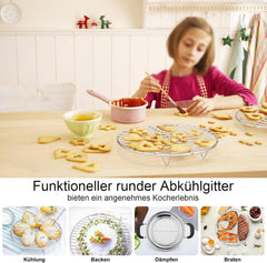 Homikit Edelstahl Abkühlgitter 2er-Set Rund 23cm für Backen Kühlen Dämpfen