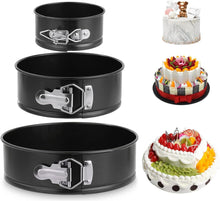 3er Set Runde Springform Kuchenform Antihaftbeschichtet 11/18/23cm