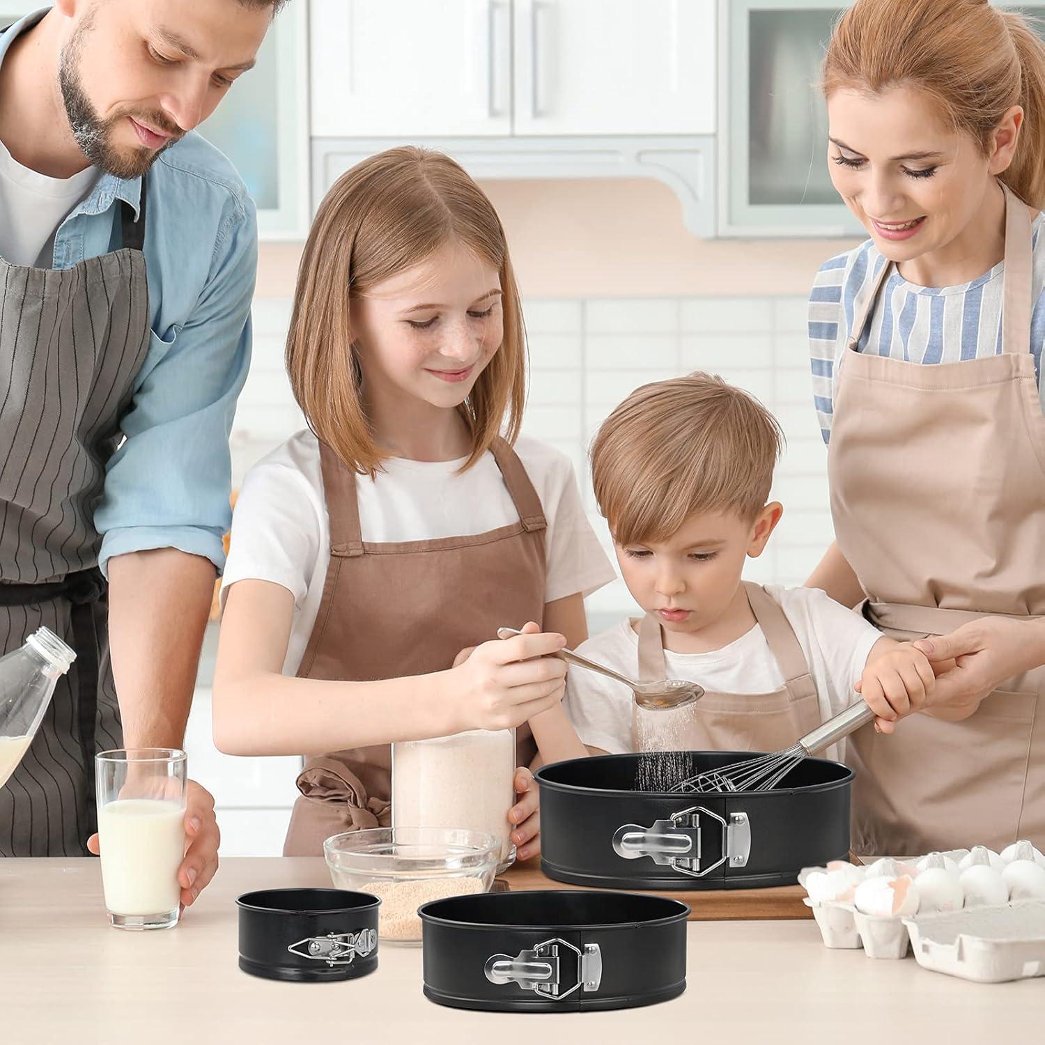 3er Set Runde Springform Kuchenform Antihaftbeschichtet 11/18/23cm