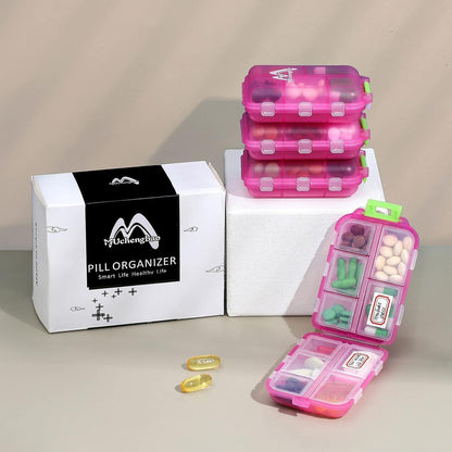 4er Pack Tablettenbox 7 Tage, Pillendose 10 Fächer Handlich