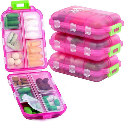 Tablettenbox 7 Tage Pillendose 10 Fächer Medikamentenbox Leicht Öffnen
