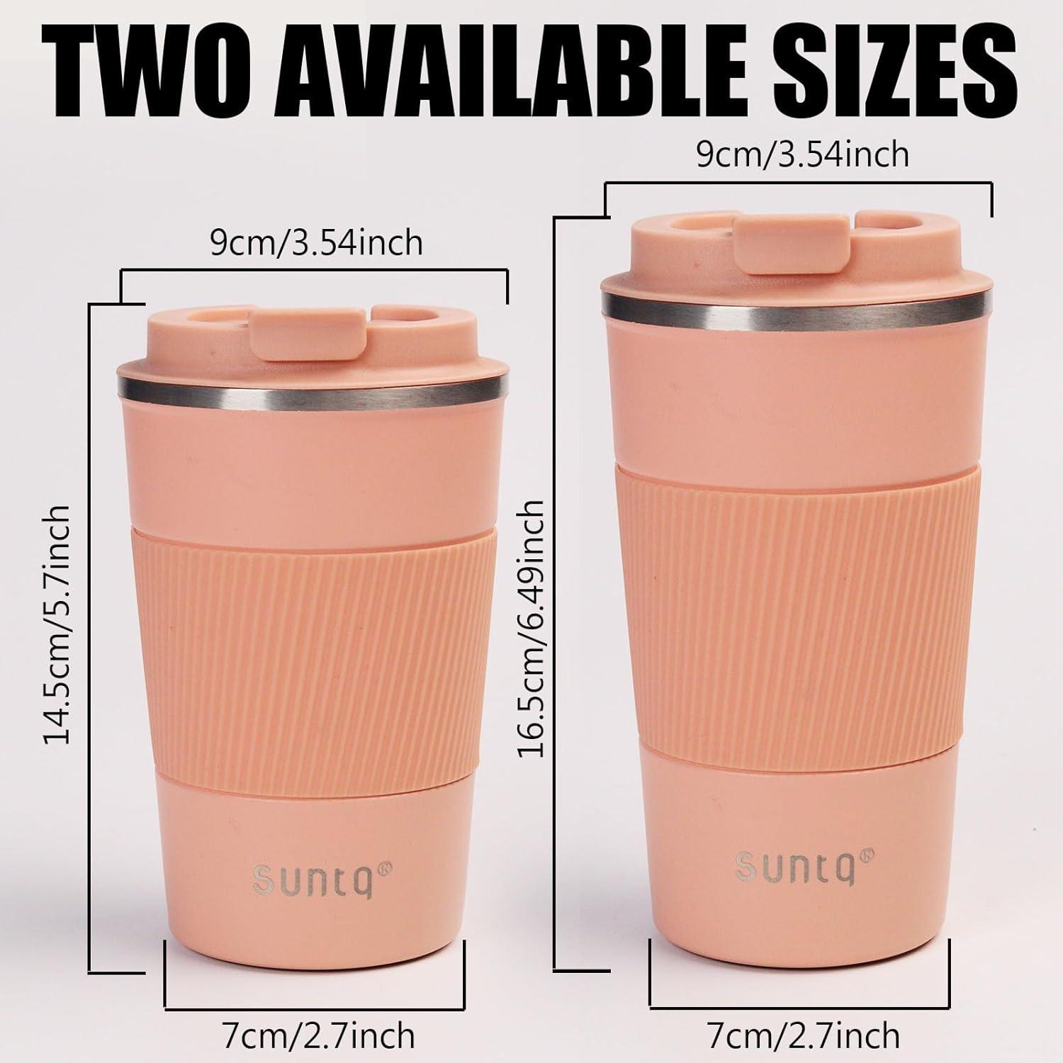 Thermobecher Kaffee to go 380ml Edelstahl Isoliert Auslaufsicher Pink