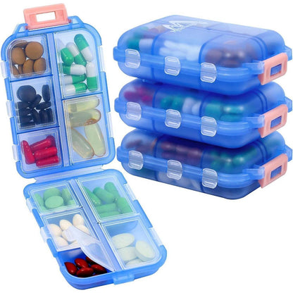Tablettenbox 7 Tage Pillendose 10 Fächer Medikamentenbox