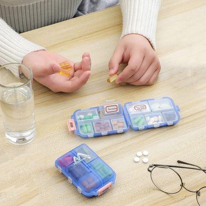 Tablettenbox 7 Tage Pillendose 10 Fächer Medikamentenbox