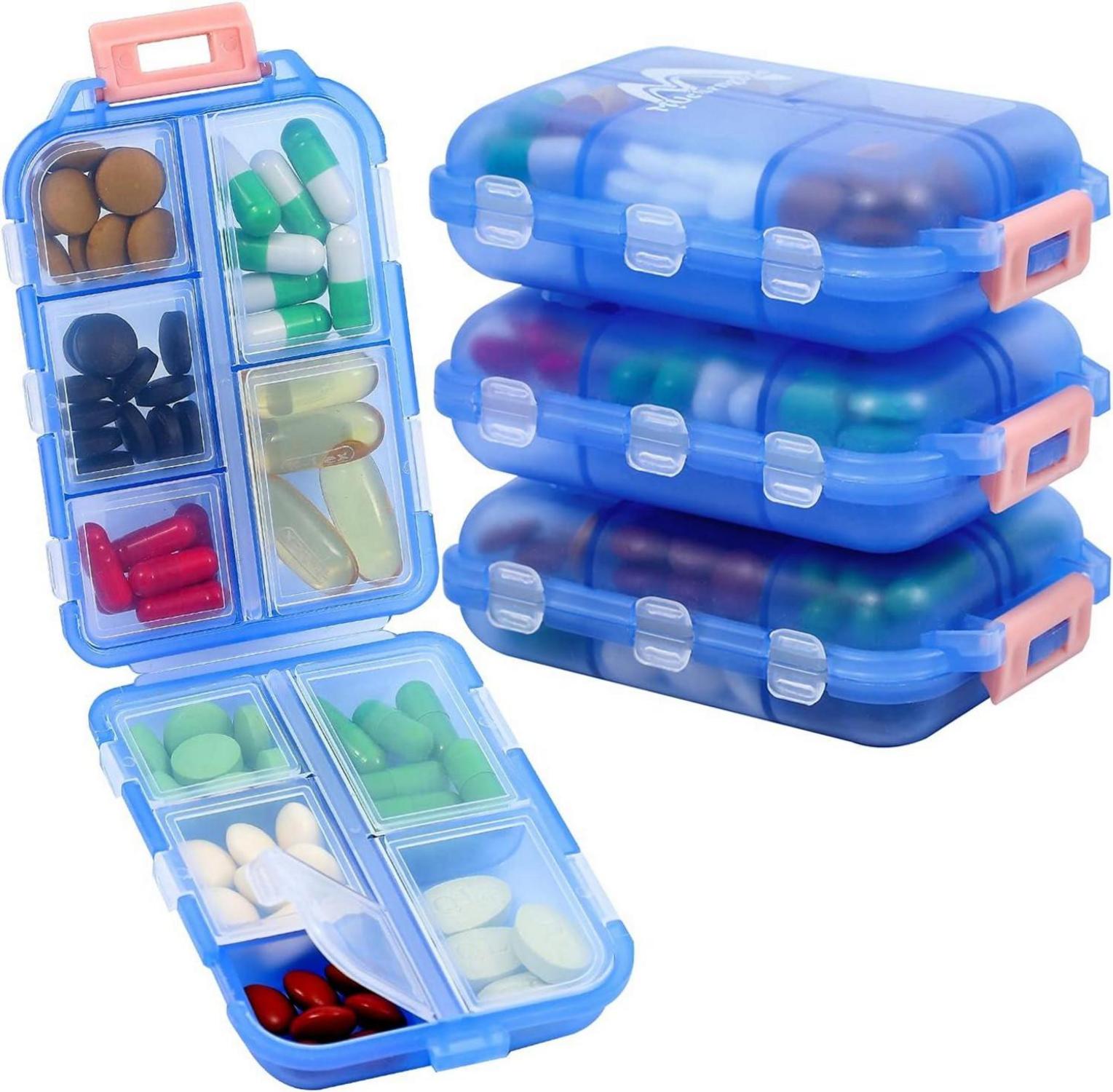 Tablettenbox 7 Tage Pillendose 10 Fächer Medikamentenbox Leicht zu