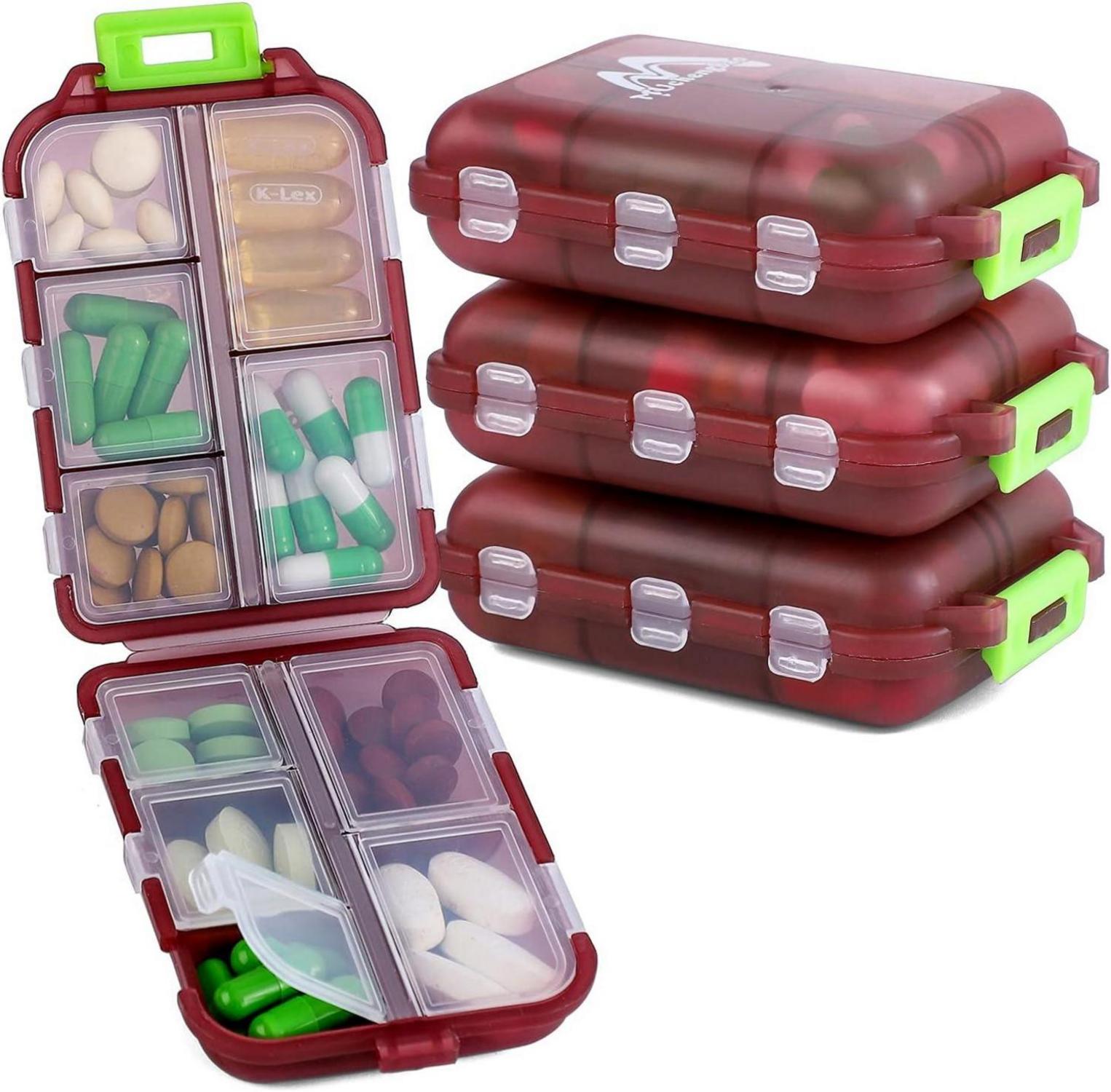 Tablettenbox 7 Tage Pillendose 10 Fächer Medikamentenbox Leicht öffnen