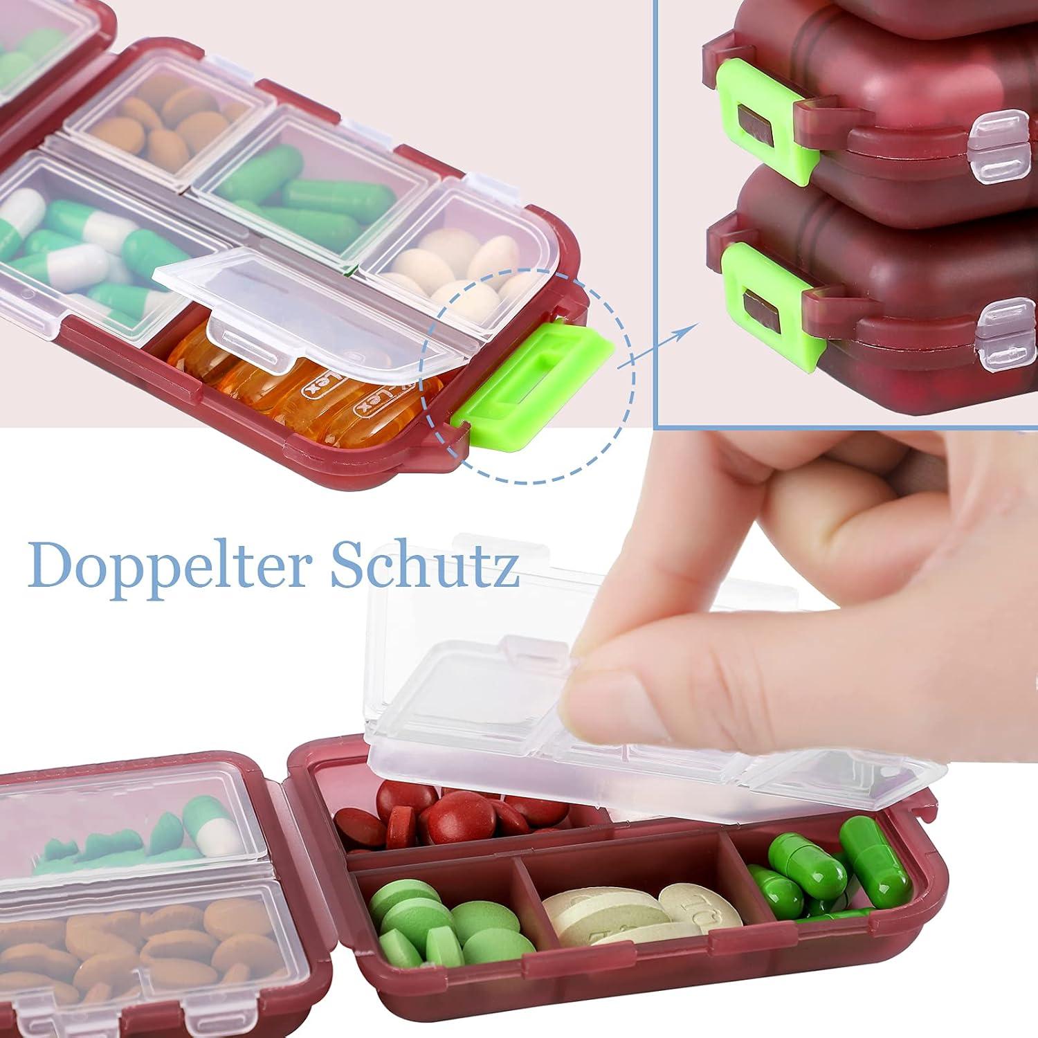 Tablettenbox 7 Tage für Medikamentenplanung - 4er Pack