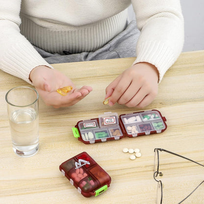 Tablettenbox 7 Tage 4er Pack, Pillendose 10 Fächer Medikamentenbox